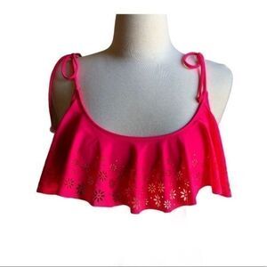 Pink Victoria’s Secret hot pink flounce swim top
